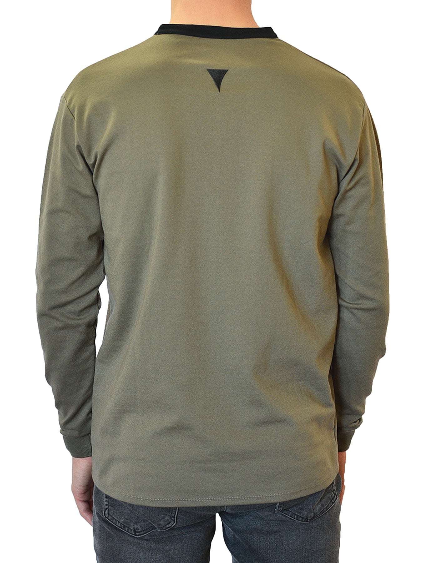 Long Sleeve Henley Slit Collar