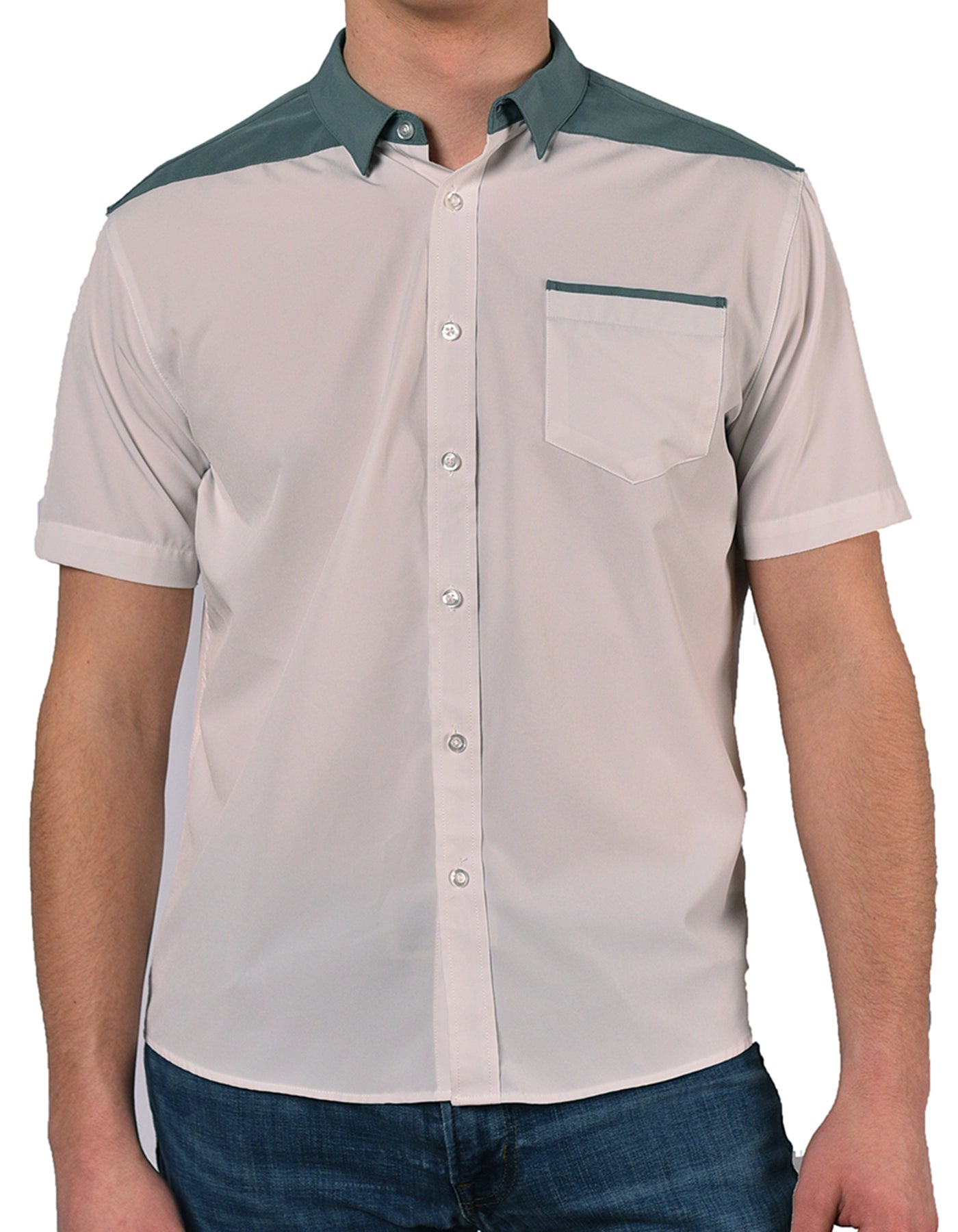Short Sleeve "Point" Button-Up