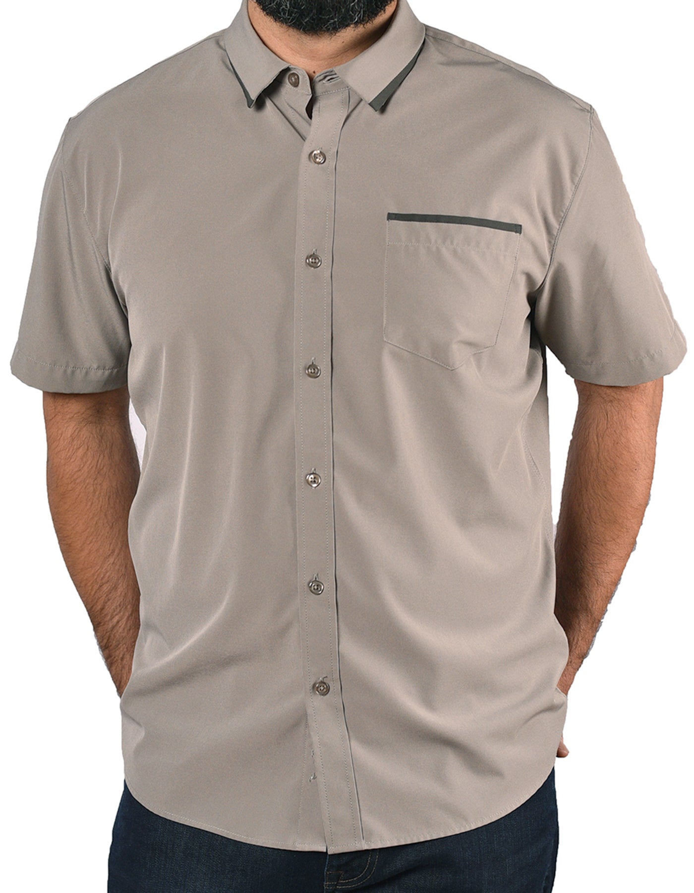 Short Sleeve "Edge" Button-Up
