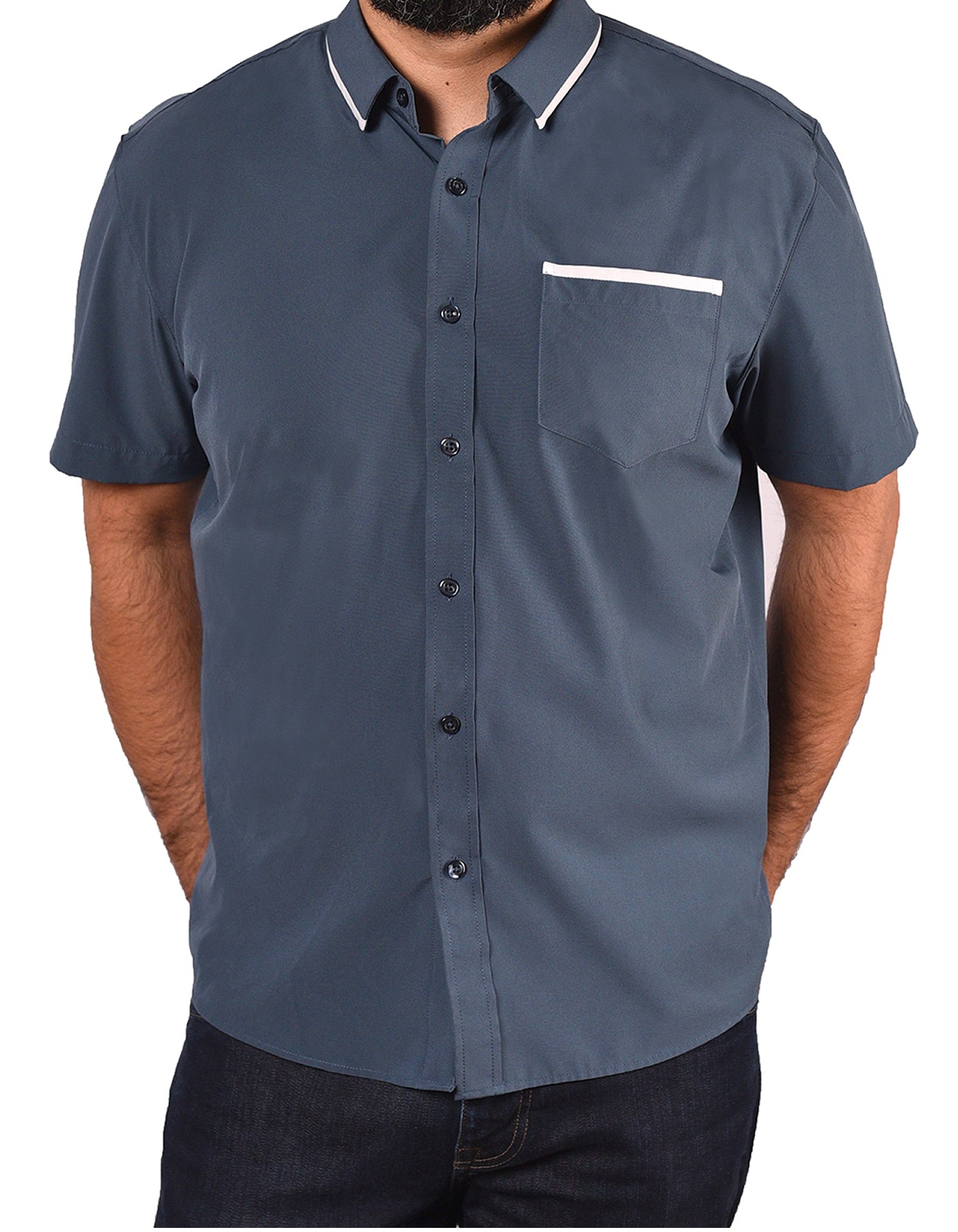 Short Sleeve "Edge" Button-Up