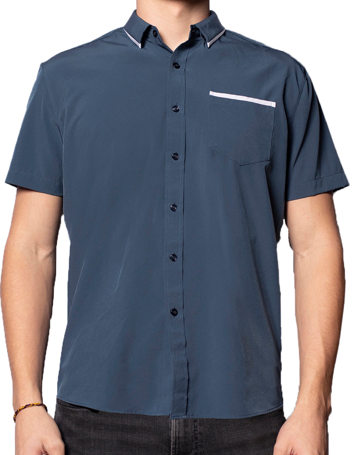Short Sleeve "Edge" Button-Up