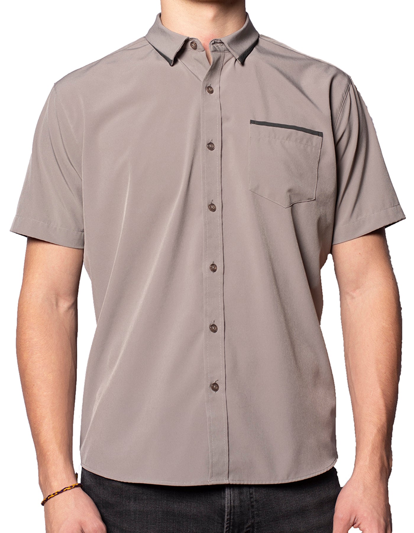 Short Sleeve "Edge" Button-Up