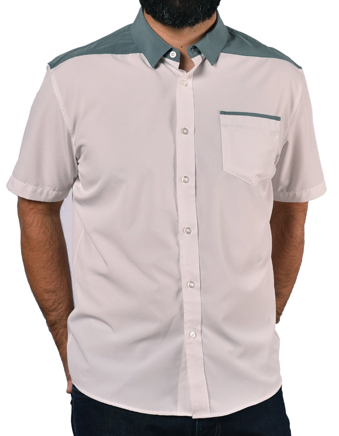 Short Sleeve "Point" Button-Up
