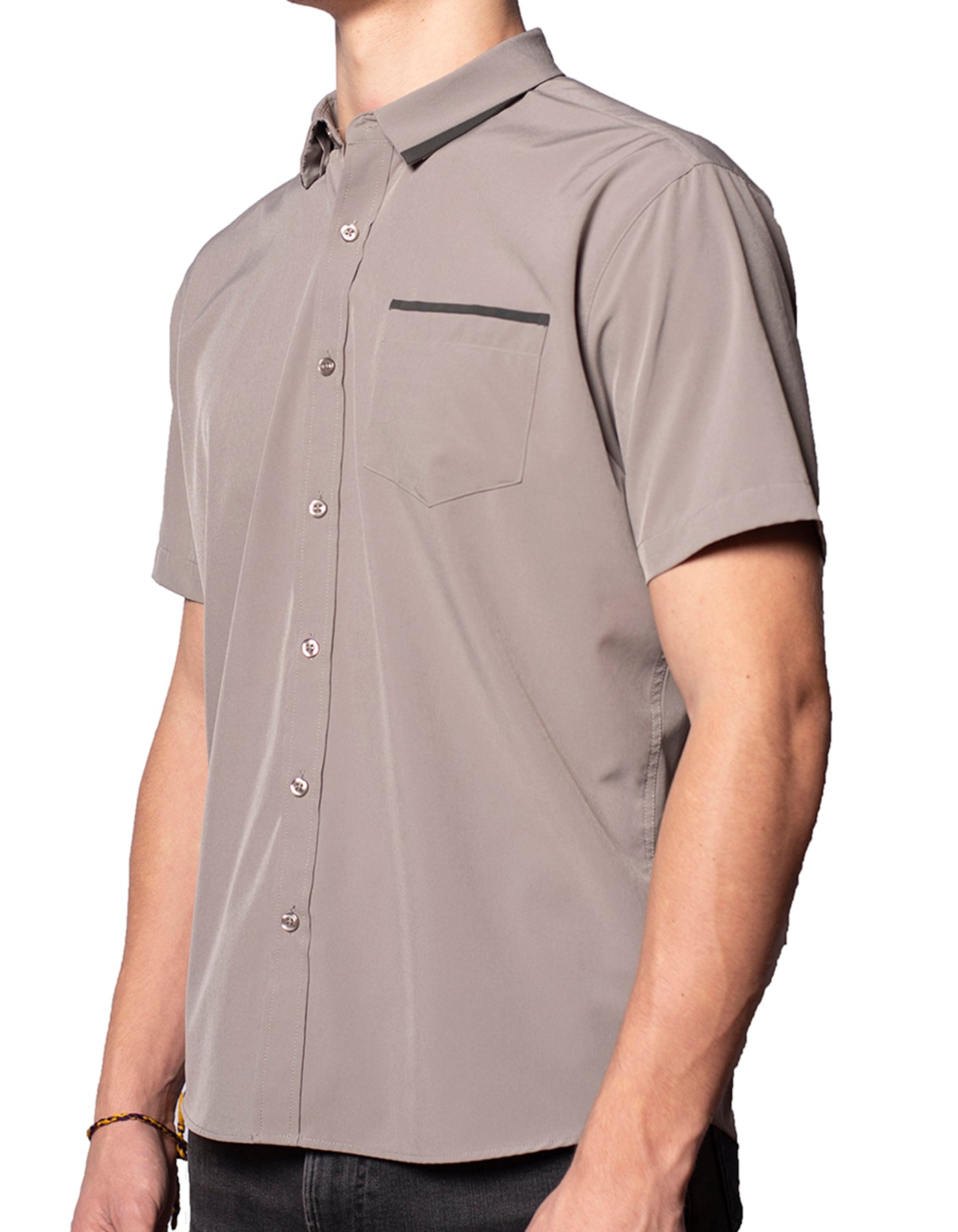 Short Sleeve "Edge" Button-Up