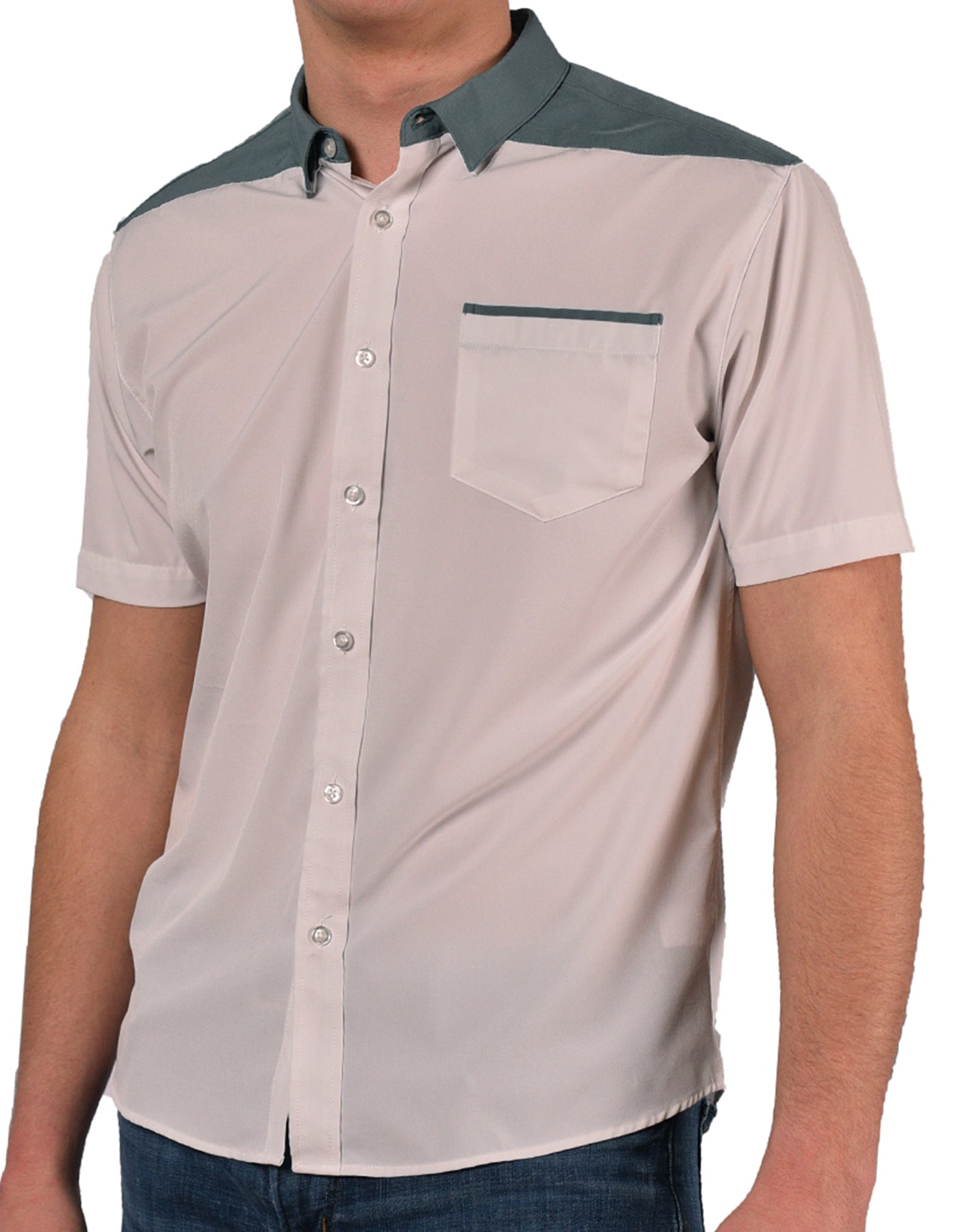 Short Sleeve "Point" Button-Up
