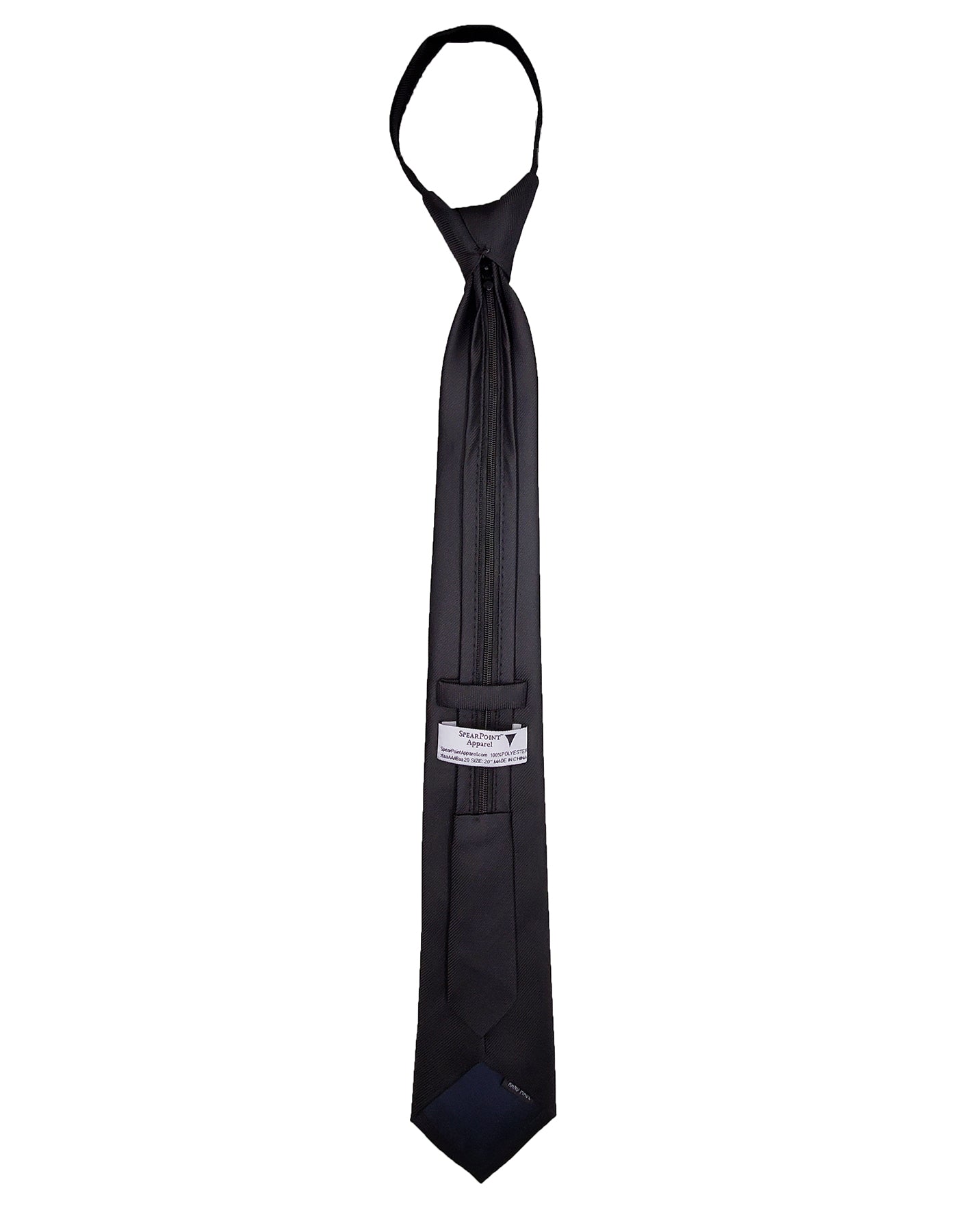 Black Tie - Standard Zipper Zip-Up Necktie