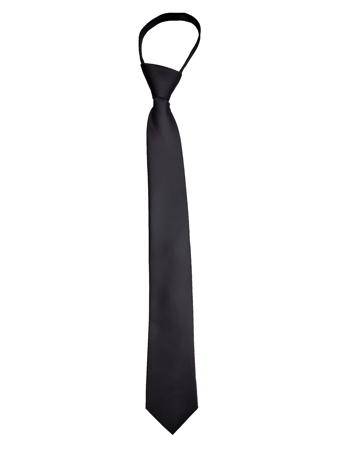 Black Tie - Standard Zipper Zip-Up Necktie