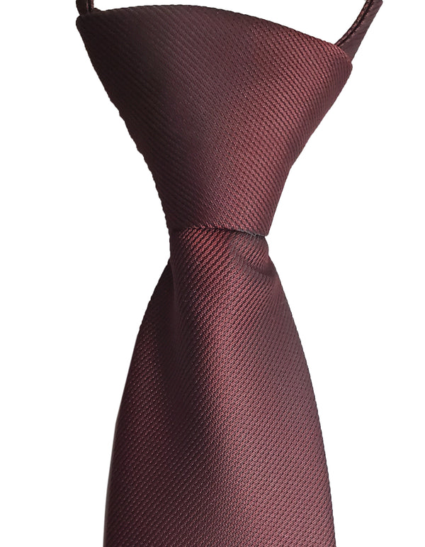 Burnt Orange Dark Rust Tie - Standard Zipper Zip-Up Necktie