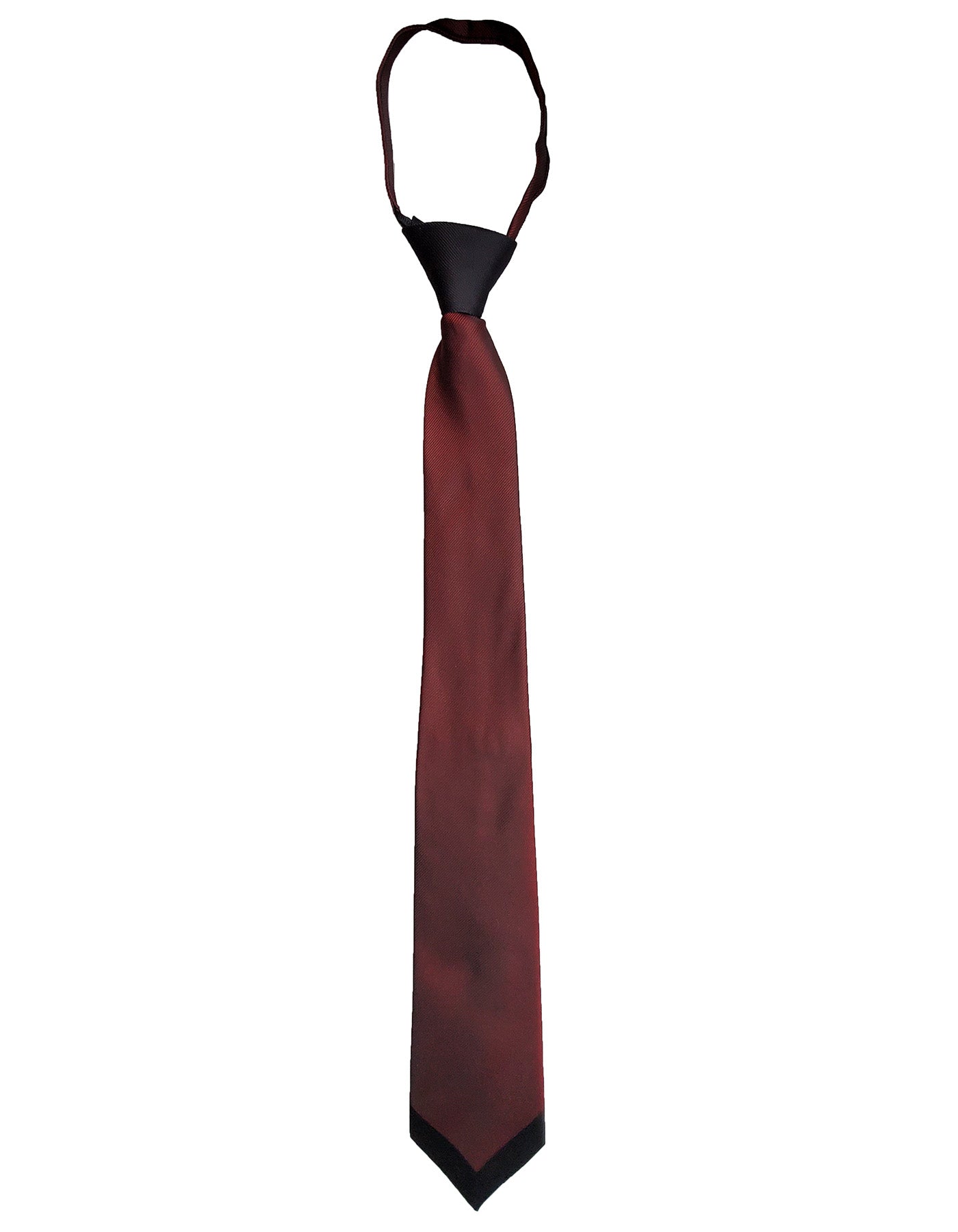 Burnt Orange Rust Dark Black Pattern Tie - SpearPoint Zipper Zip-Up Necktie