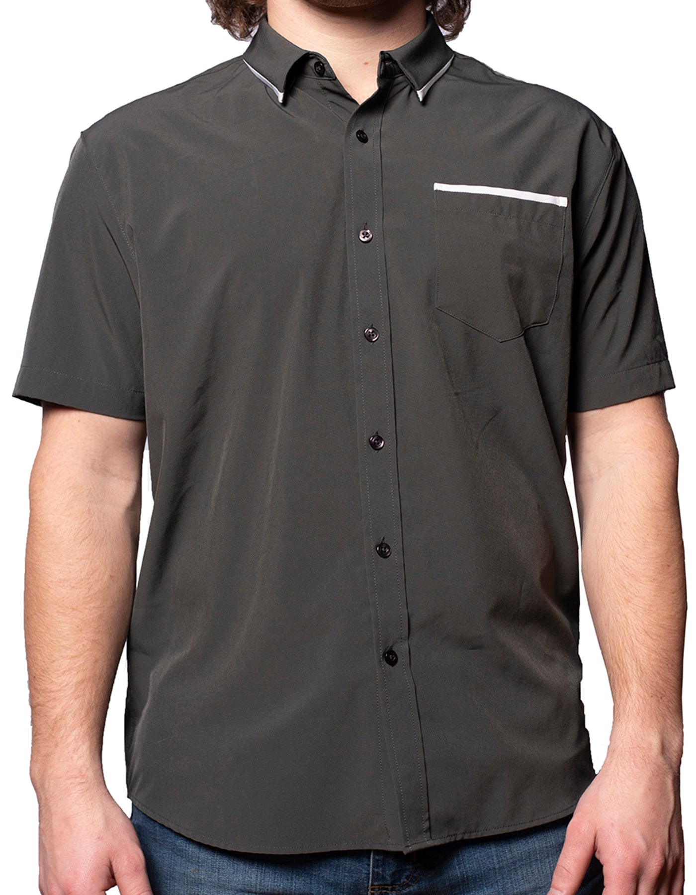 Short Sleeve "Edge" Button-Up