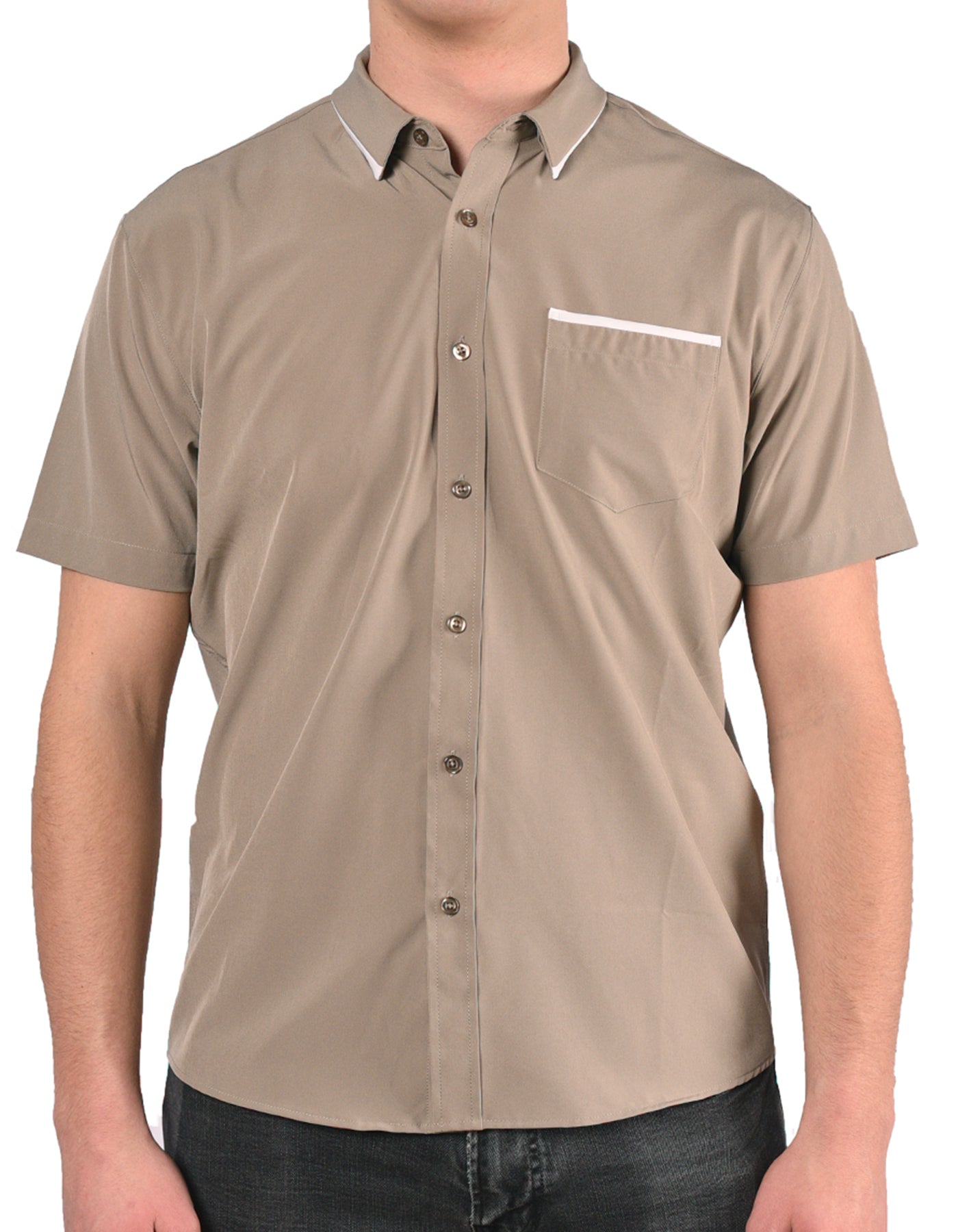 Short Sleeve "Edge" Button-Up