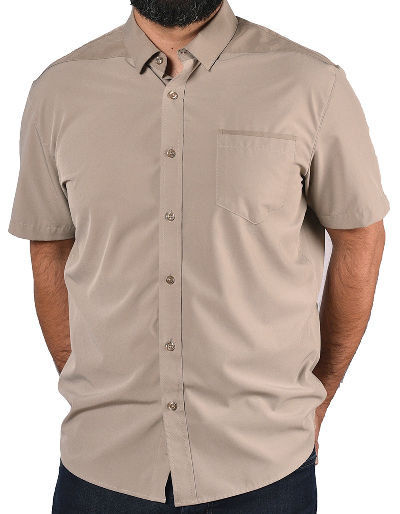 Short Sleeve "Point" Button-Up