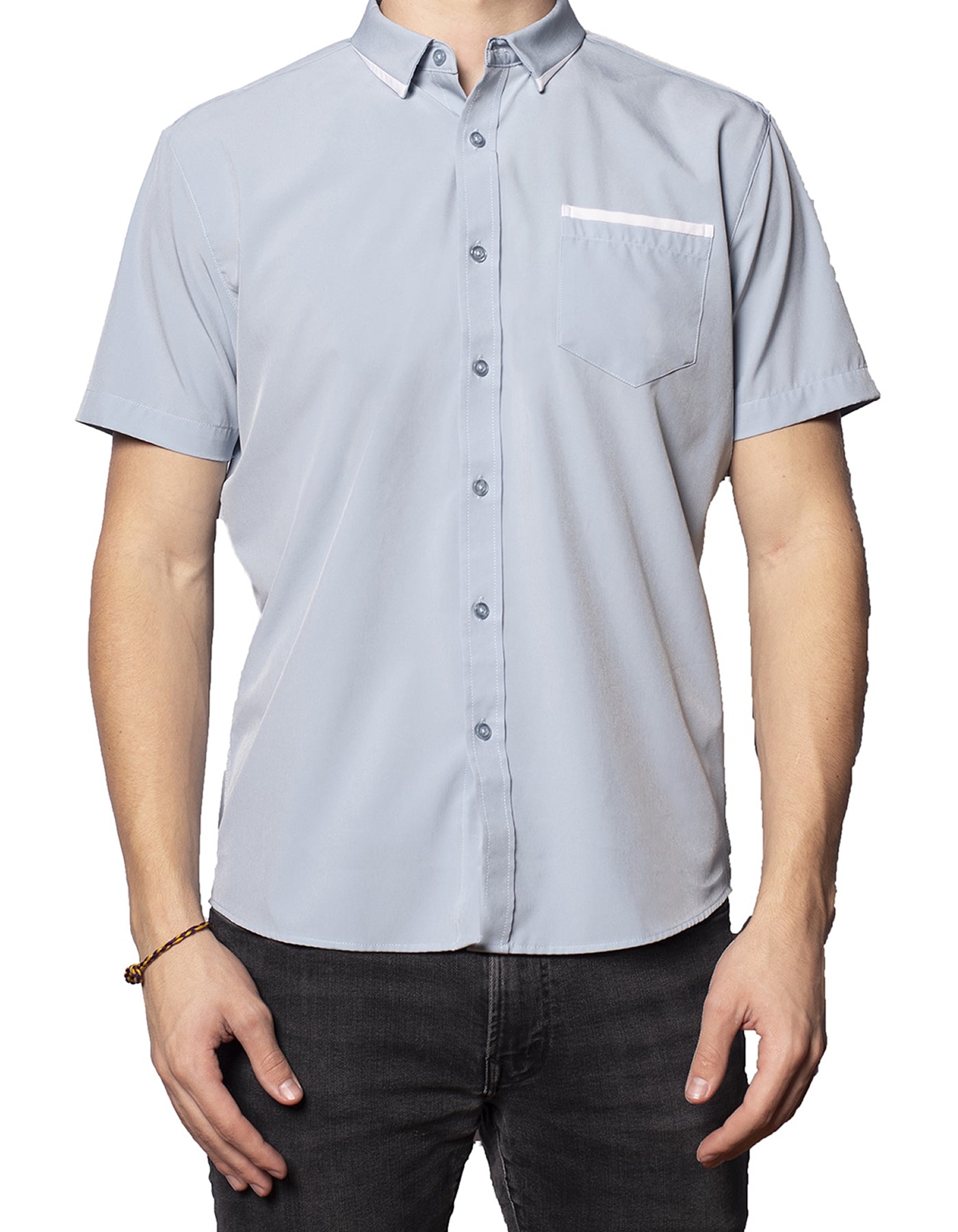 Short Sleeve "Edge" Button-Up
