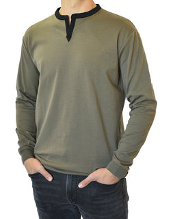 Long Sleeve Henley Slit Collar (6-Pack Bundle)