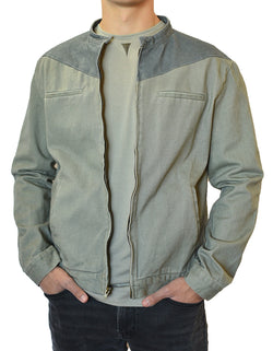 Mens Olive Jean Jacket