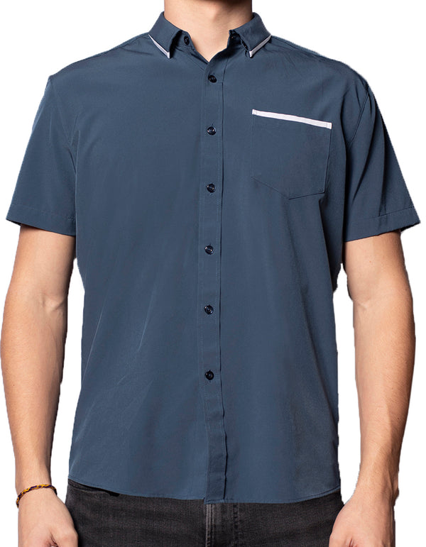 Short Sleeve "Edge" Button-Up