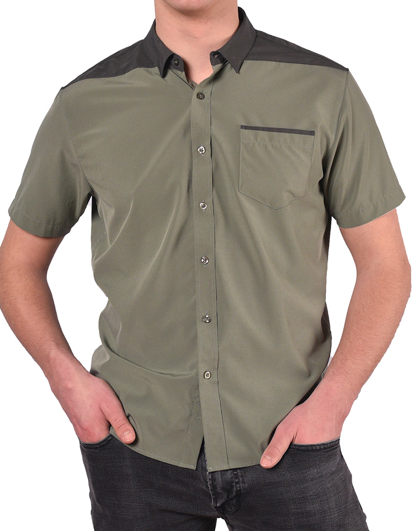 Short Sleeve "Point" Button-Up