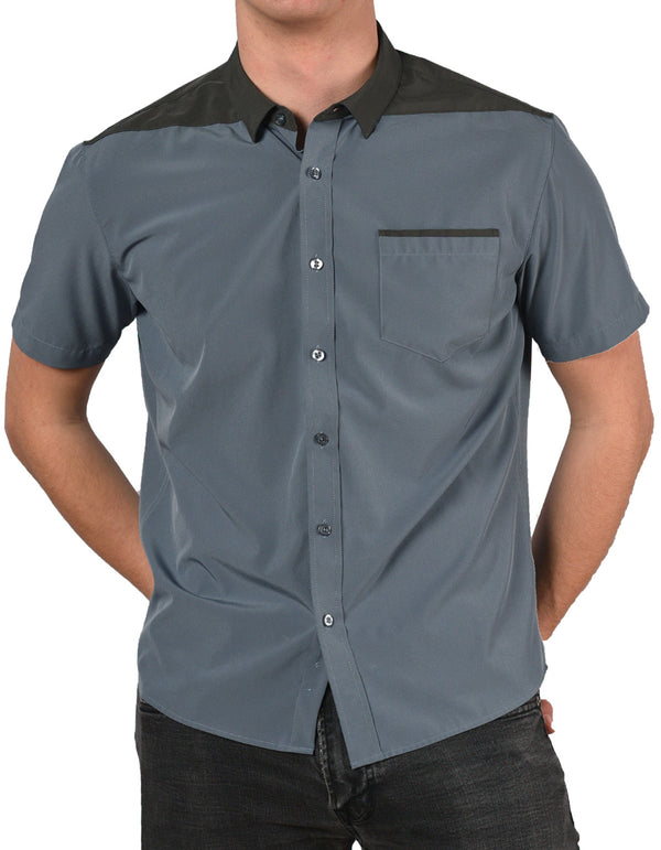 Short Sleeve "Point" Button-Up