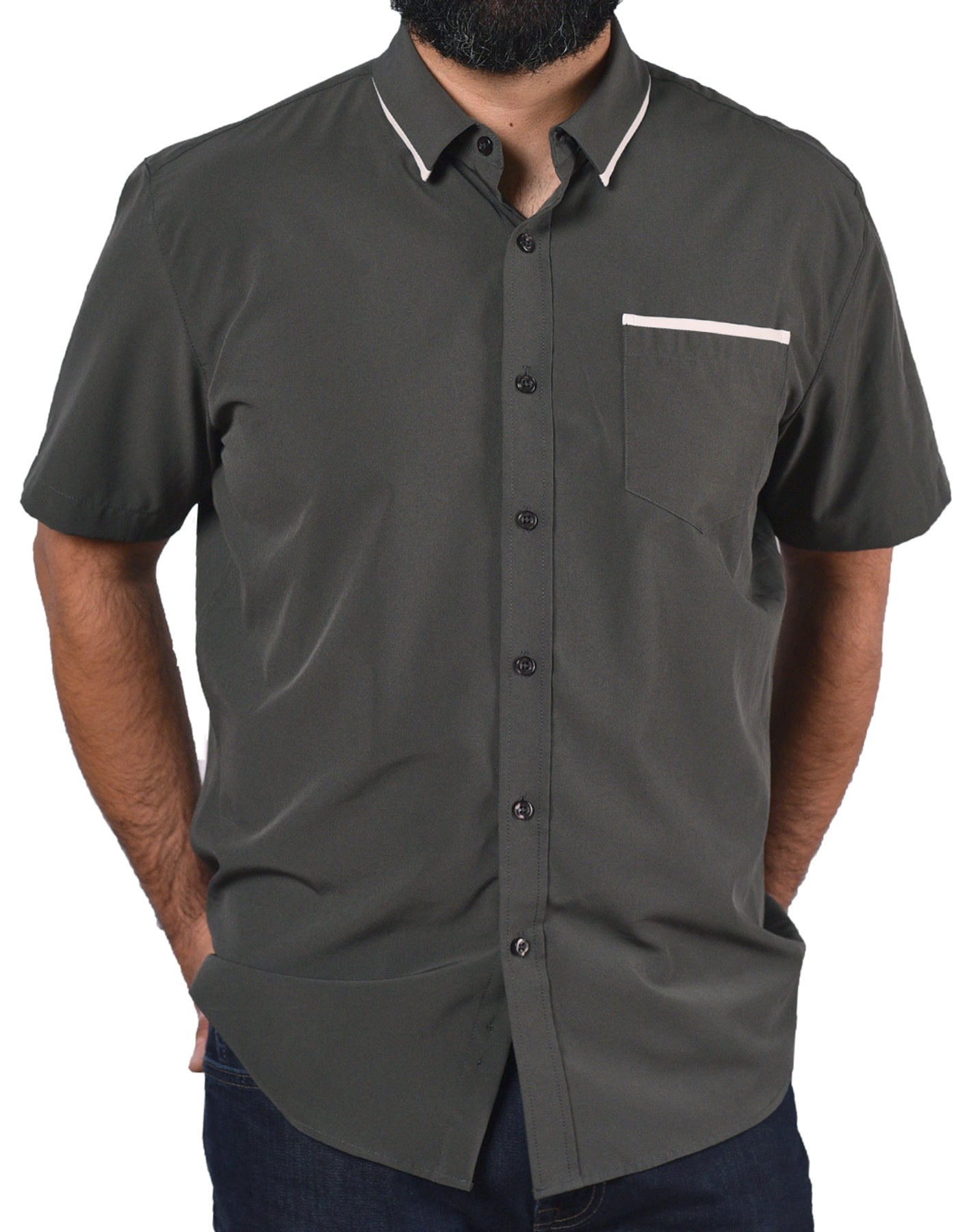 Short Sleeve "Edge" Button-Up