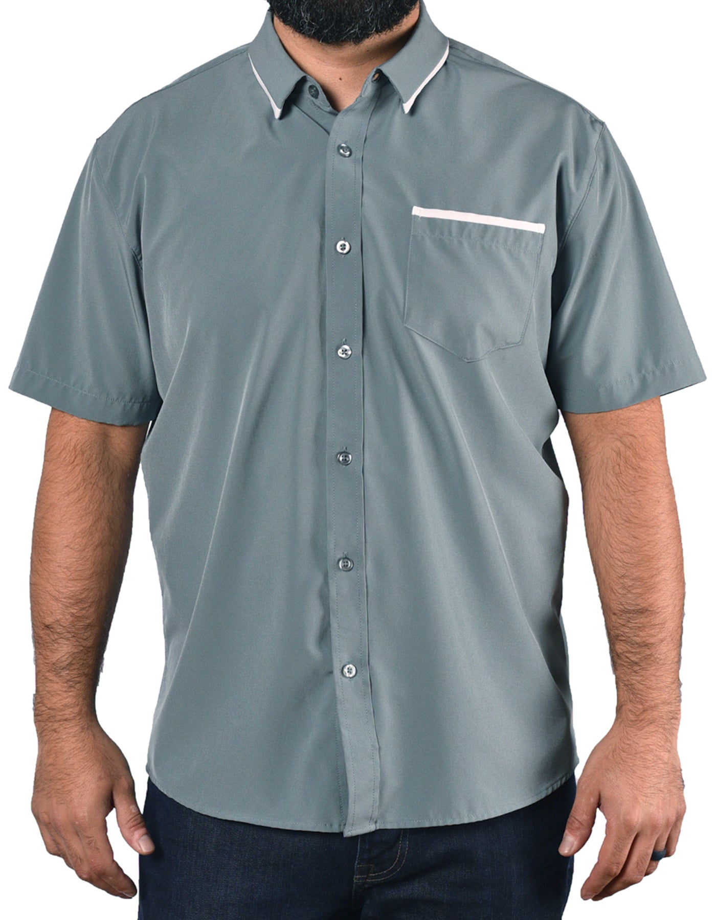 Short Sleeve "Edge" Button-Up