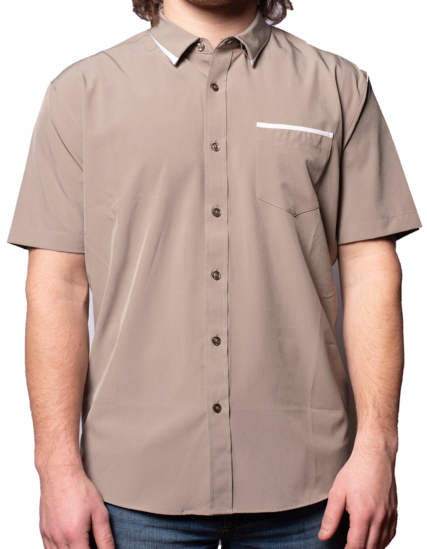Short Sleeve "Edge" Button-Up