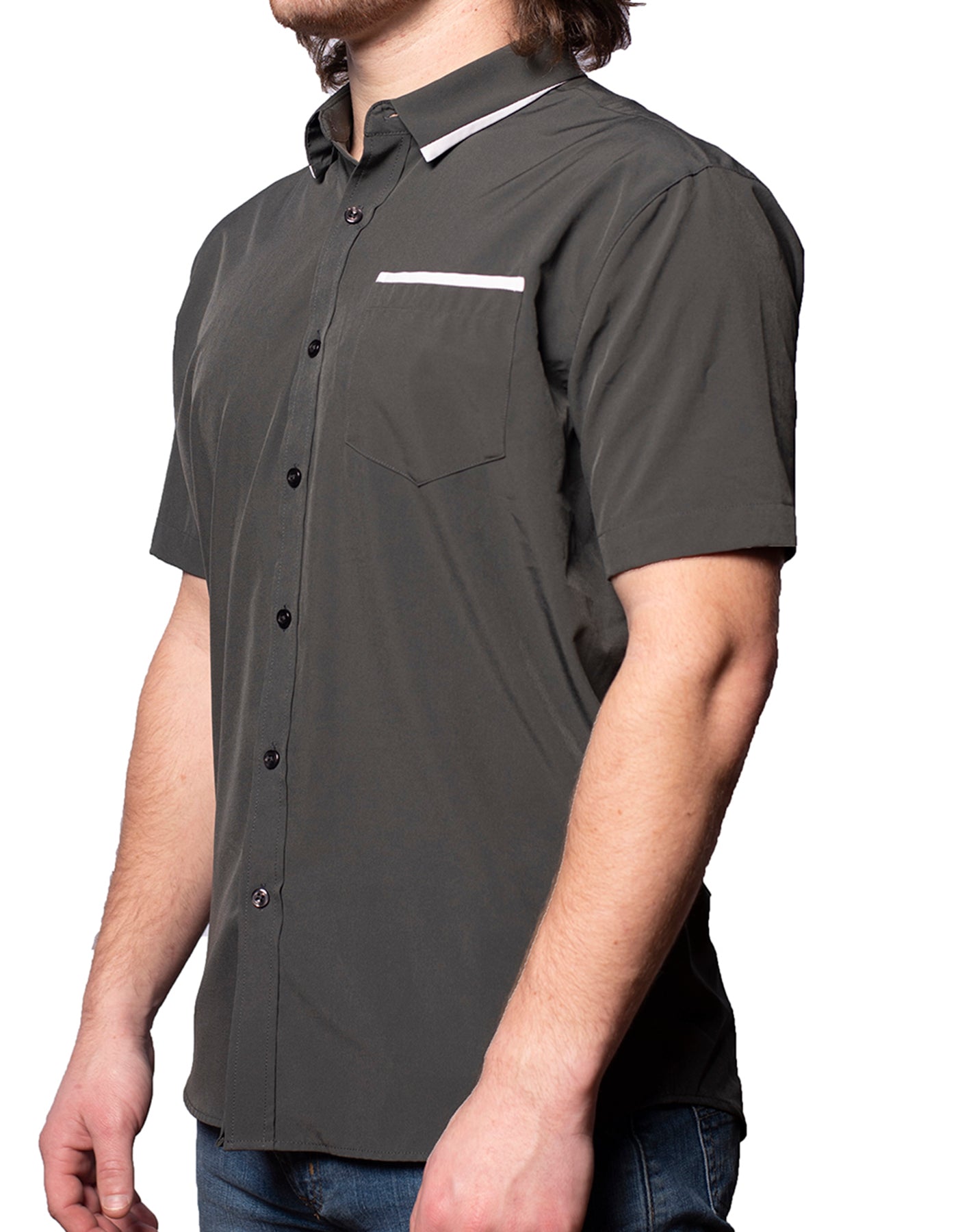 Short Sleeve "Edge" Button-Up