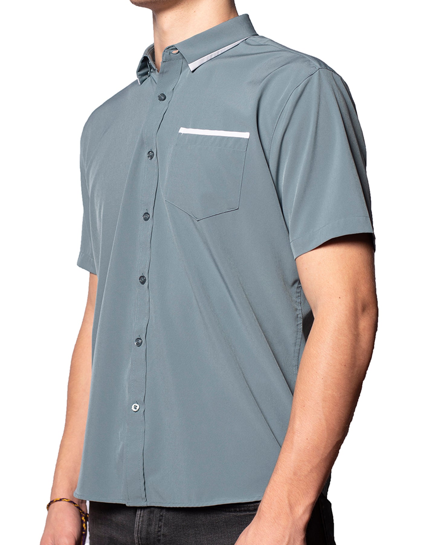 Short Sleeve "Edge" Button-Up