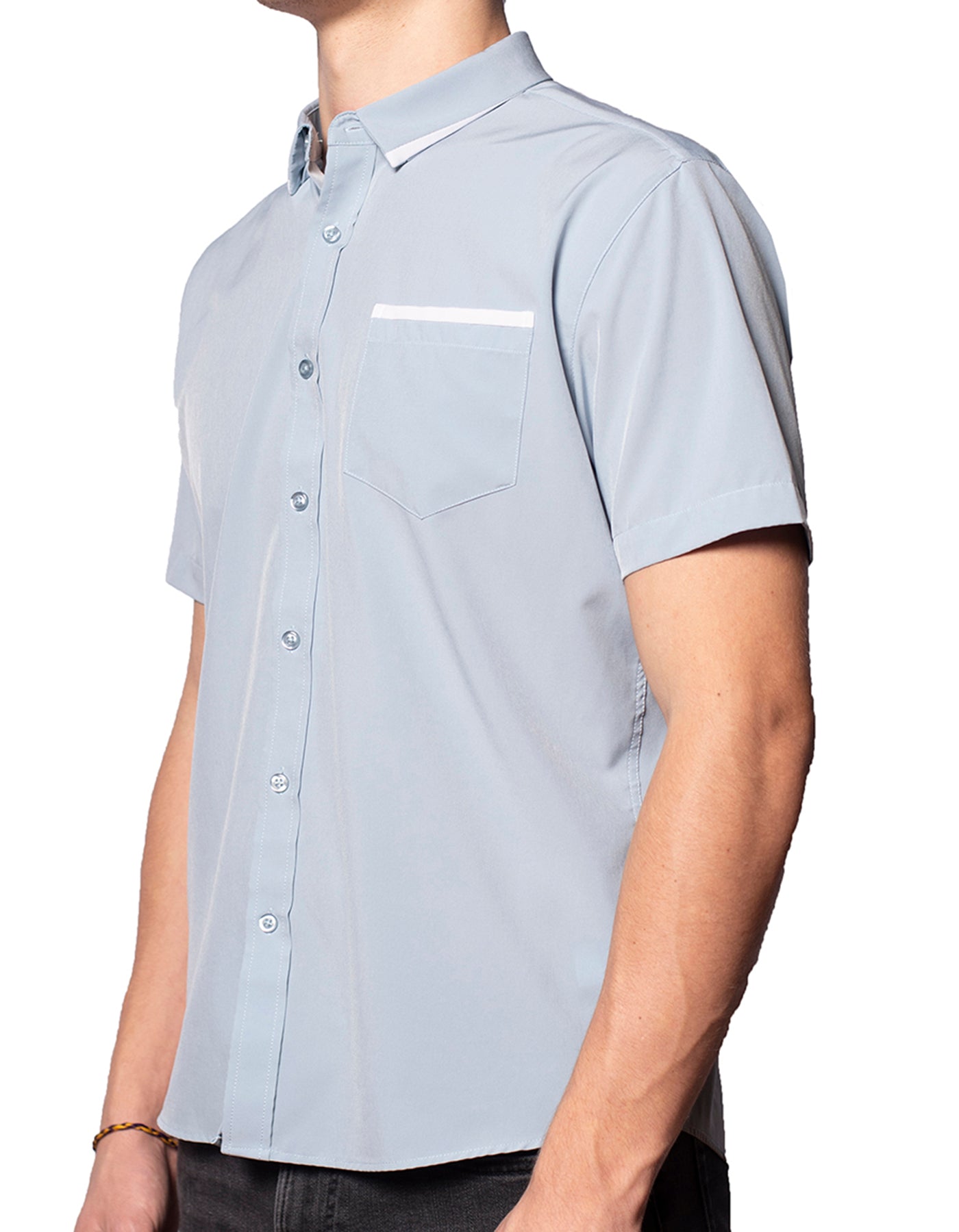 Short Sleeve "Edge" Button-Up