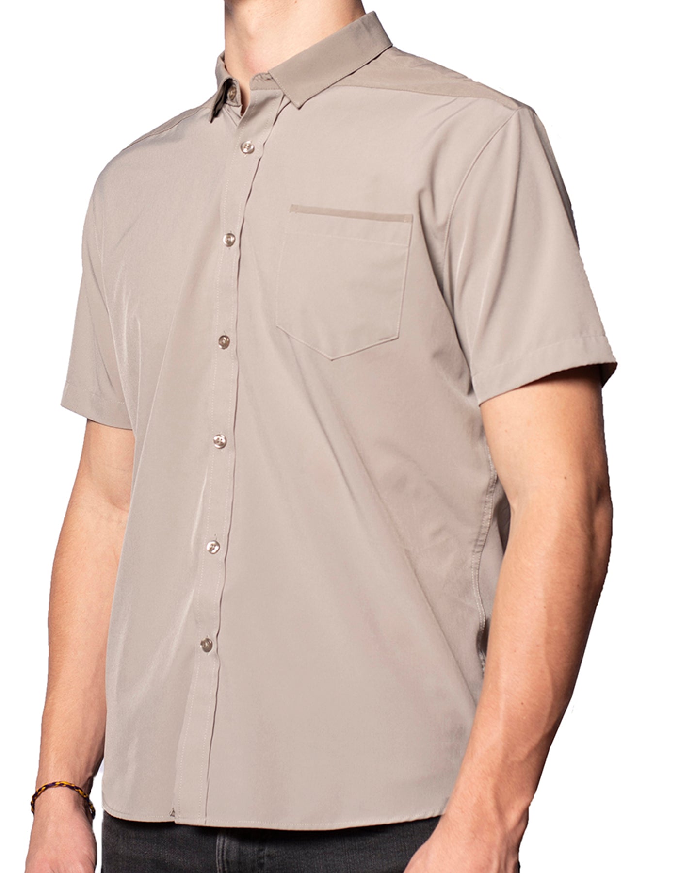 Short Sleeve "Point" Button-Up