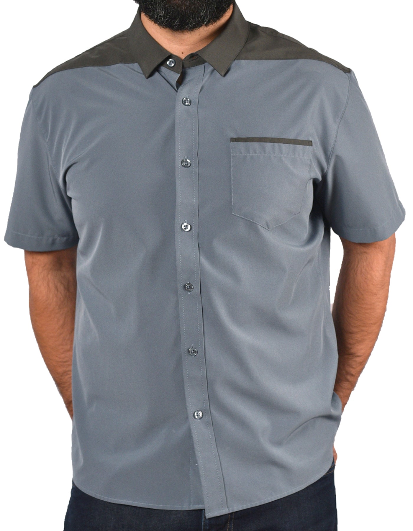 Short Sleeve "Point" Button-Up
