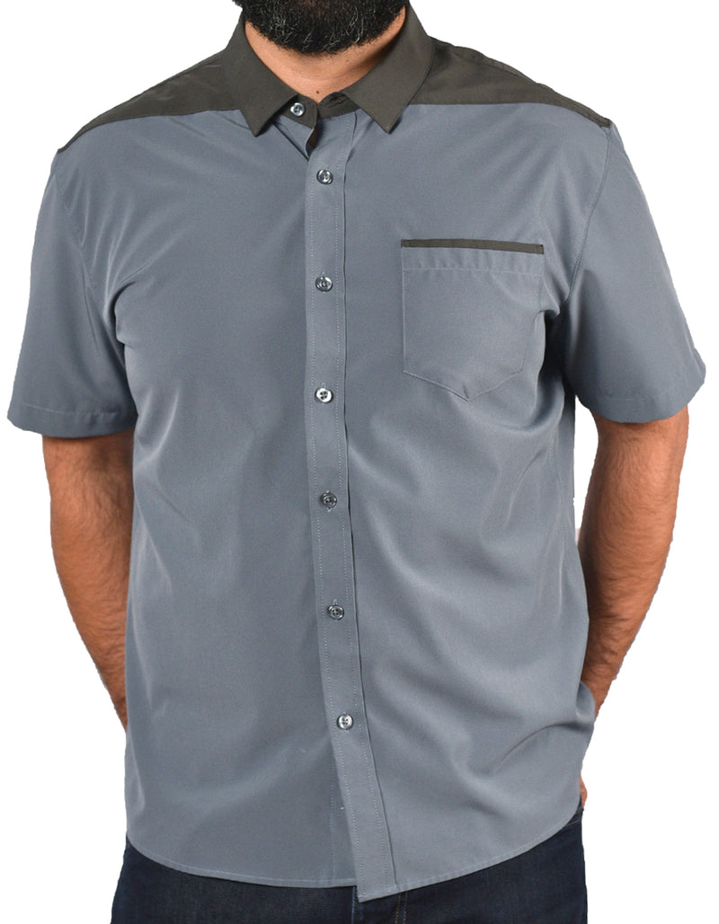 Short Sleeve "Point" Button-Up