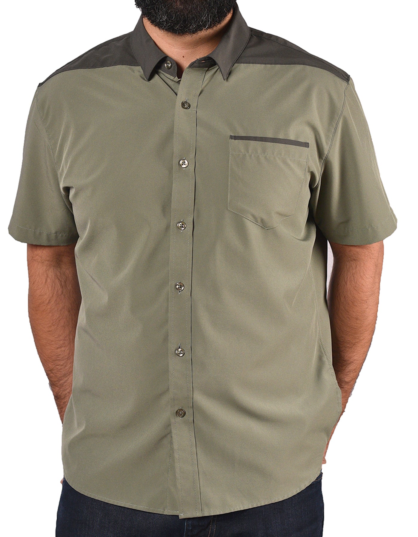 Short Sleeve "Point" Button-Up