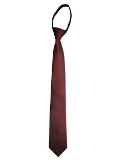 Burnt Orange Dark Rust Tie - Standard Zipper Zip-Up Necktie