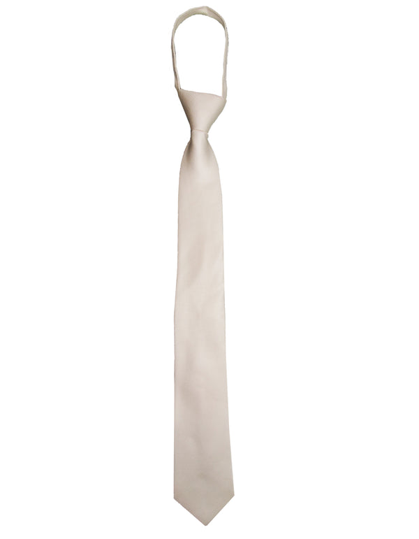 Ivory Off White Tie - Standard Zipper Zip-Up Necktie