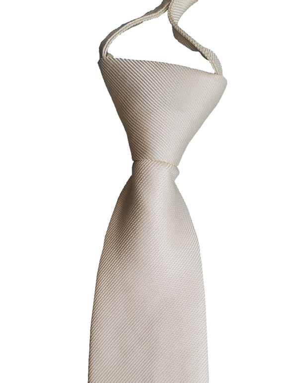 Ivory Off White Tie - Standard Zipper Zip-Up Necktie