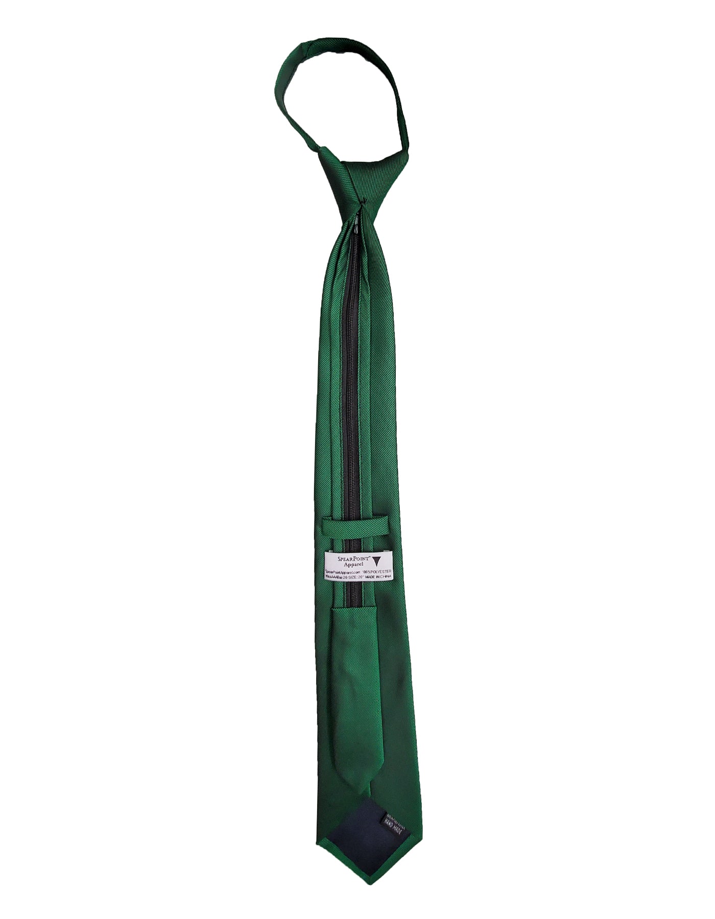 Dark Hunter Green Tie - Standard Zipper Zip-Up Necktie