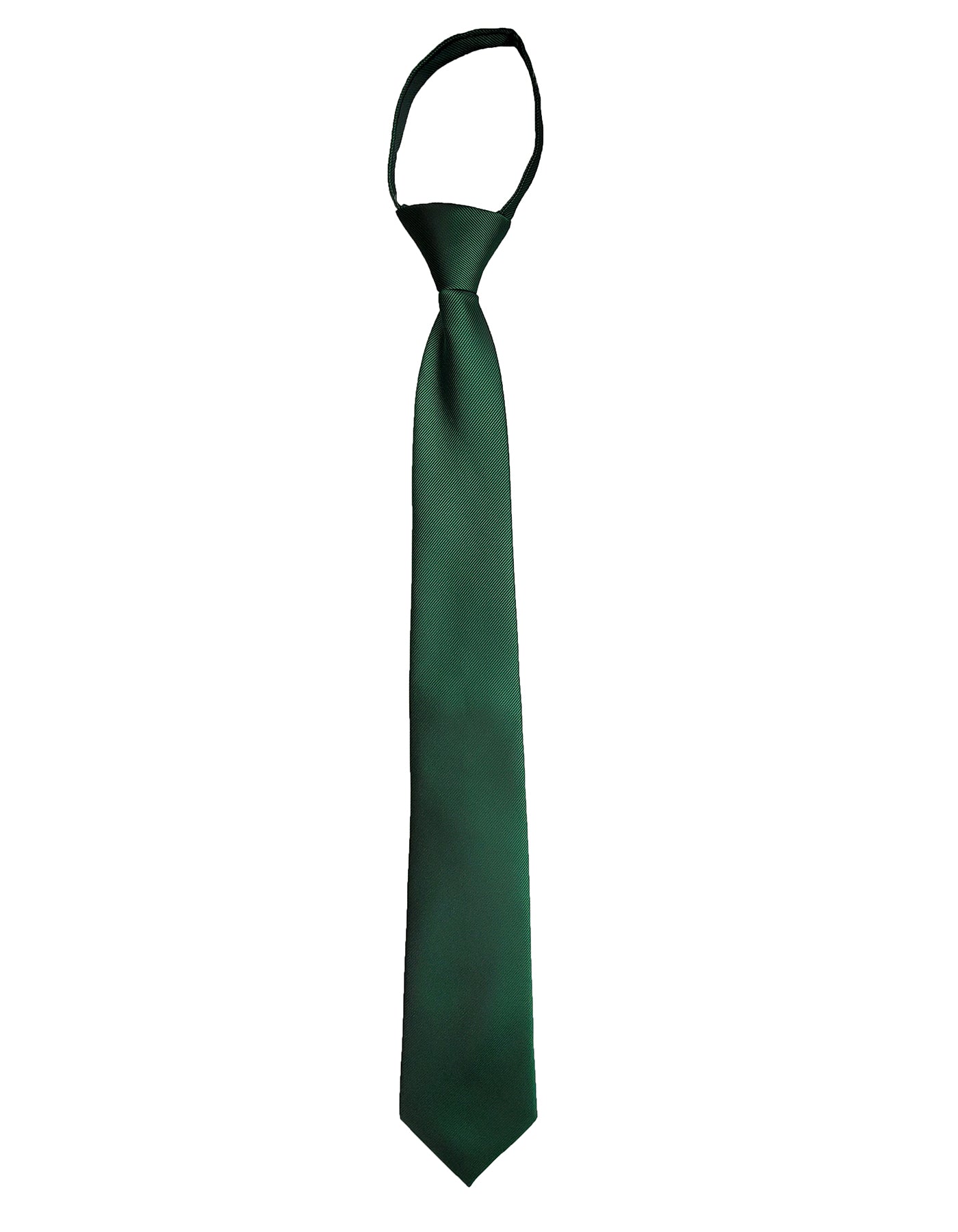 Dark Hunter Green Tie - Standard Zipper Zip-Up Necktie