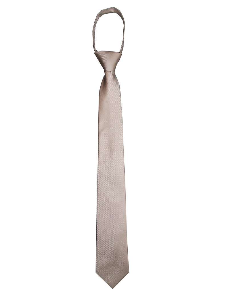 Taupe Beige Light Brown Tie - Standard Zipper Zip-Up Necktie