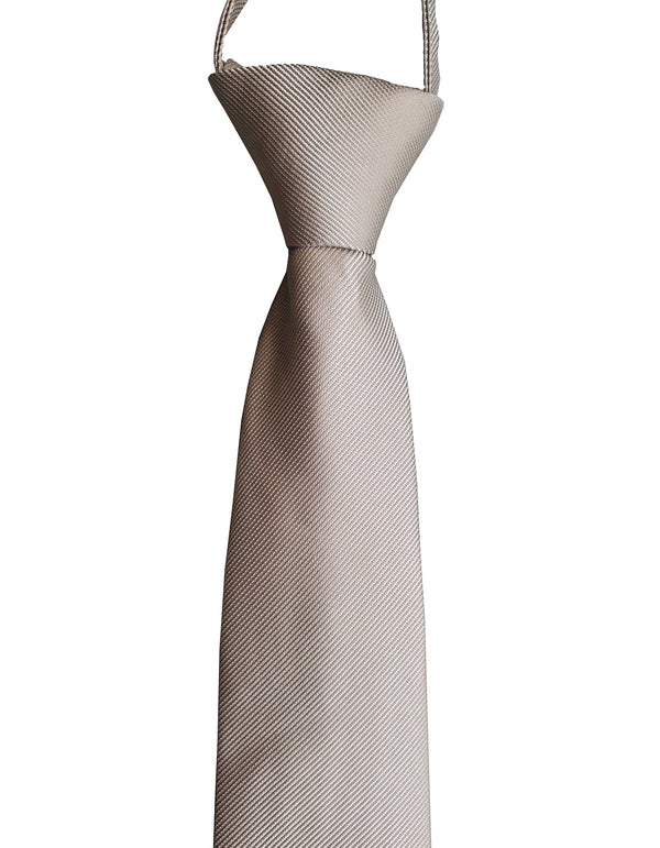 Taupe Beige Light Brown Tie - Standard Zipper Zip-Up Necktie
