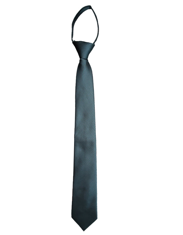 Dark Teal / Aqua Marine Blue/Green Tie - Standard Zipper Zip-Up Necktie