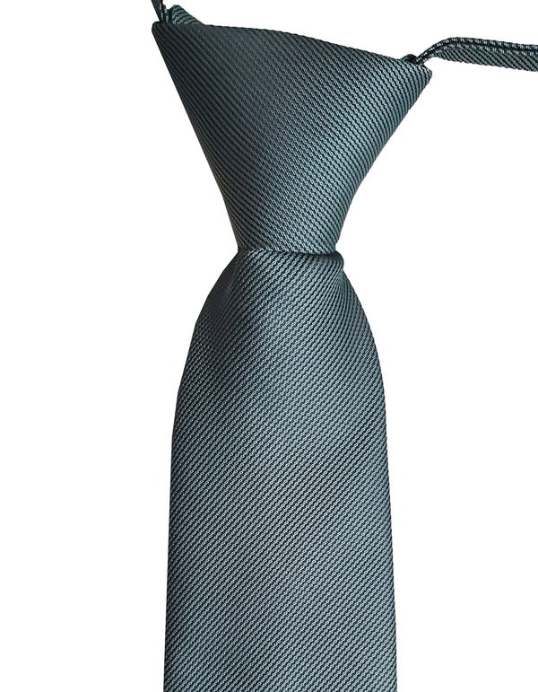 Dark Teal / Aqua Marine Blue/Green Tie - Standard Zipper Zip-Up Necktie